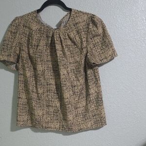 Elegant Tan and Black Women's Top